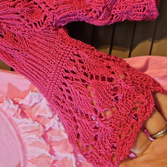 6-7yrs pink dress + breezy knit Bolero Cardigan summer girls clothing bundle - Picture 13 of 14